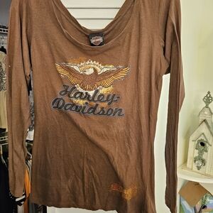 Harley-Davidson Chocolate Brown Long Sleeve Tee